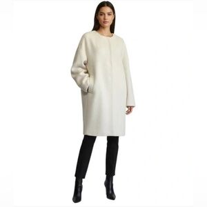 THE FISHER PRJOCT BY EILEEN FISHER. Alpaca Blend Ivory Cocoon Coat. Size: XS